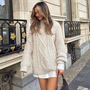 Storets Avery Cable Knit Sweater Beige S/M